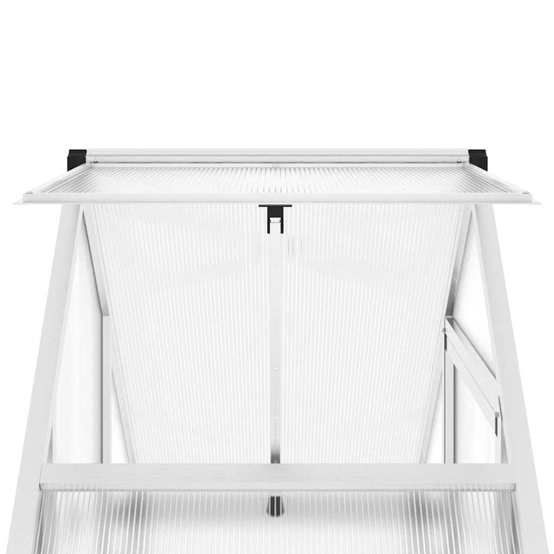 vidaXL ezüstszínű alumínium melegház alapvázzal 169 x 58 x 195 cm