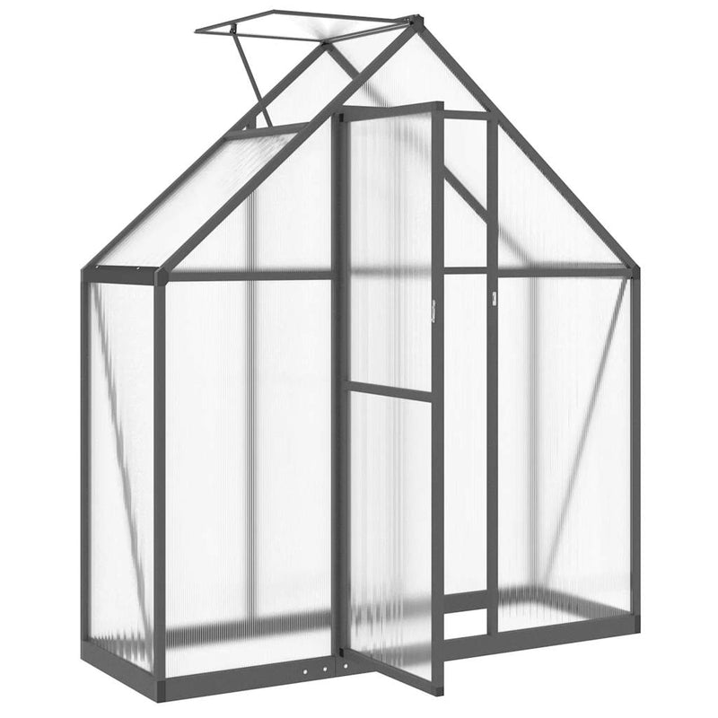 vidaXL antracitszürke alumínium melegház alapvázzal 169 x 58 x 195 cm