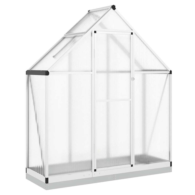 vidaXL ezüstszínű alumínium melegház alapvázzal 169 x 58 x 202 cm