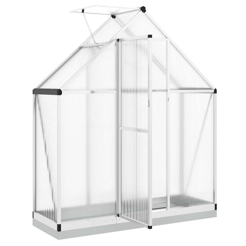 vidaXL ezüstszínű alumínium melegház alapvázzal 169 x 58 x 202 cm