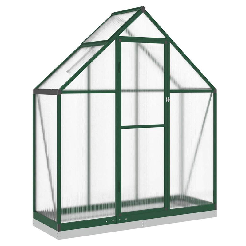 vidaXL zöld alumínium melegház alapvázzal 169 x 58 x 202 cm
