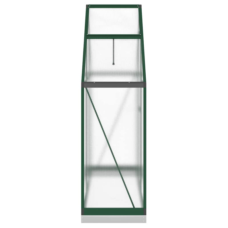 vidaXL zöld alumínium melegház alapvázzal 169 x 58 x 202 cm