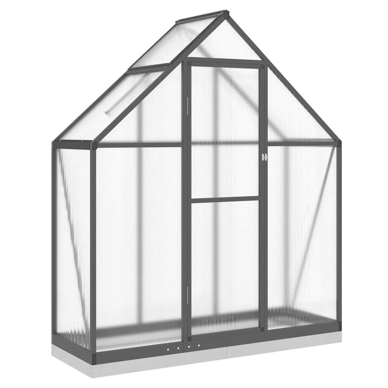 vidaXL antracitszürke alumínium melegház alapvázzal 169 x 58 x 202 cm