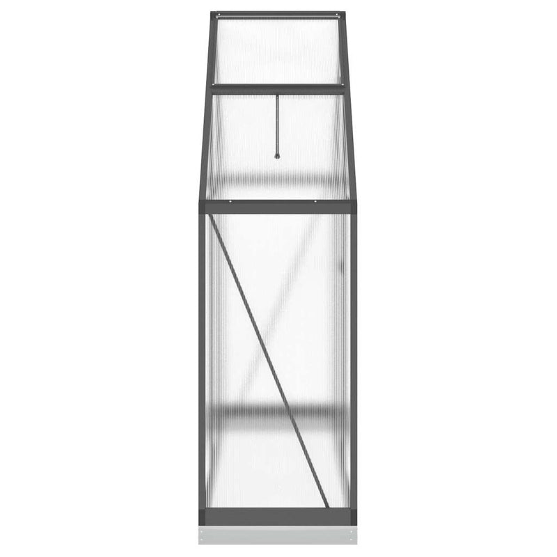 vidaXL antracitszürke alumínium melegház alapvázzal 169 x 58 x 202 cm