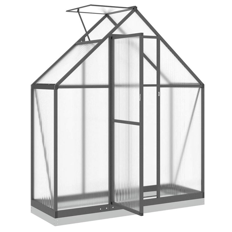 vidaXL antracitszürke alumínium melegház alapvázzal 169 x 58 x 202 cm