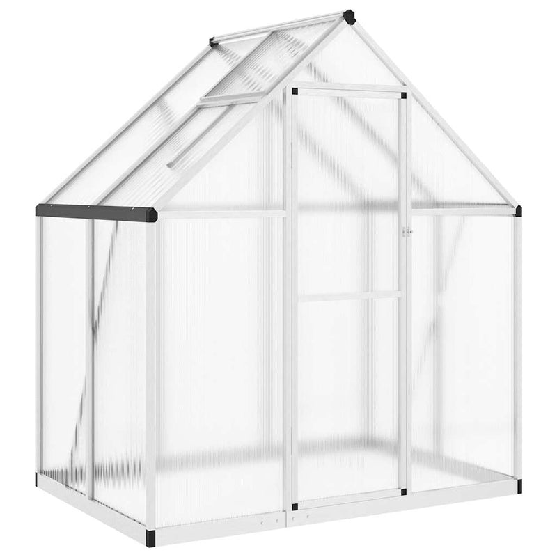 vidaXL ezüstszínű alumínium melegház alapvázzal 169 x 114 x 195 cm