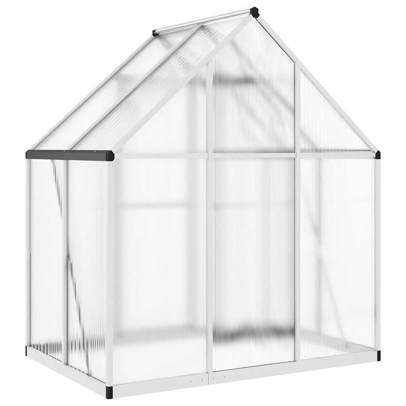 vidaXL ezüstszínű alumínium melegház alapvázzal 169 x 114 x 195 cm