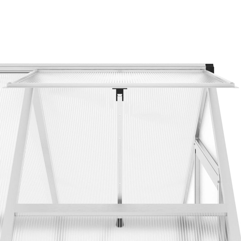 vidaXL ezüstszínű alumínium melegház alapvázzal 169 x 114 x 195 cm