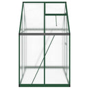 vidaXL zöld alumínium melegház alapvázzal 169 x 114 x 195 cm
