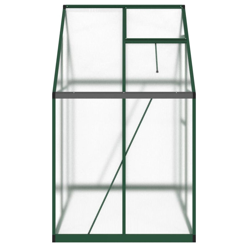 vidaXL zöld alumínium melegház alapvázzal 169 x 114 x 195 cm