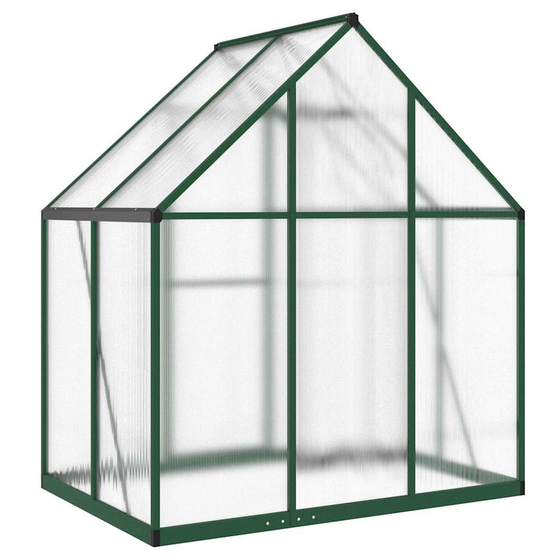 vidaXL zöld alumínium melegház alapvázzal 169 x 114 x 195 cm