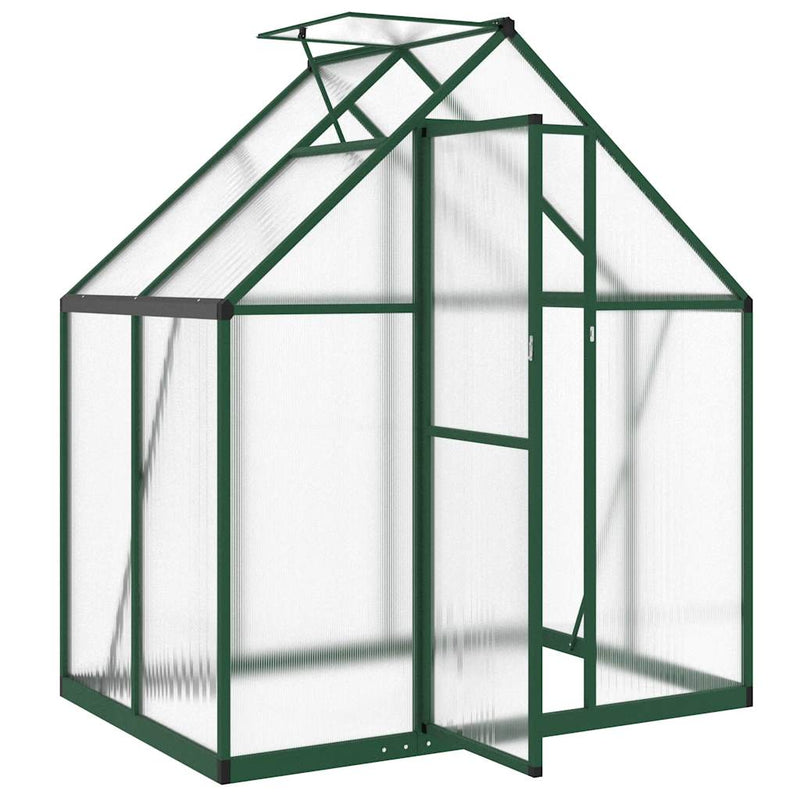 vidaXL zöld alumínium melegház alapvázzal 169 x 114 x 195 cm