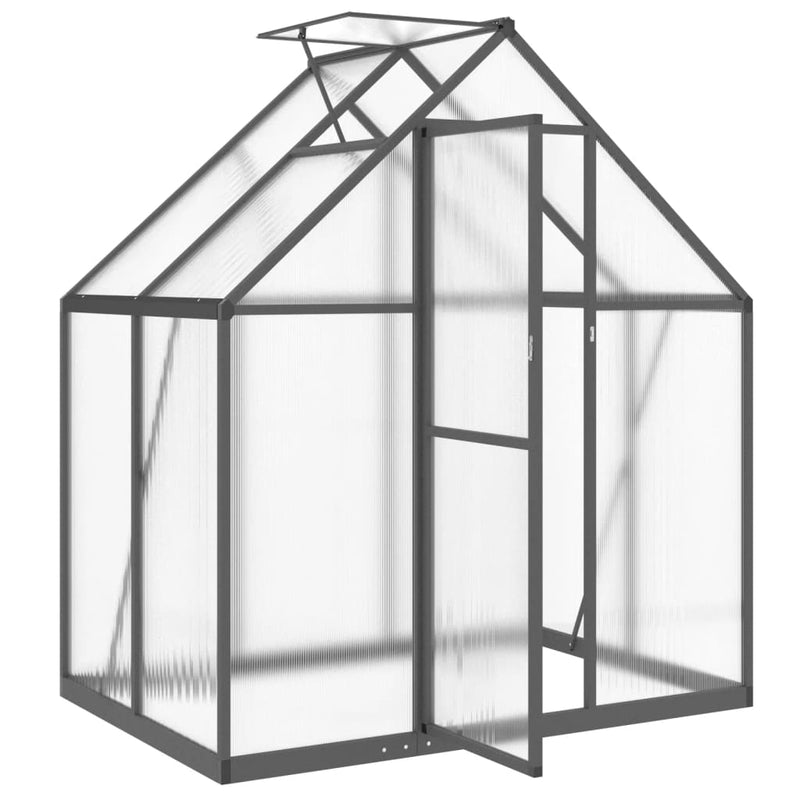 vidaXL antracitszürke alumínium melegház alapvázzal 169 x 114 x 195 cm