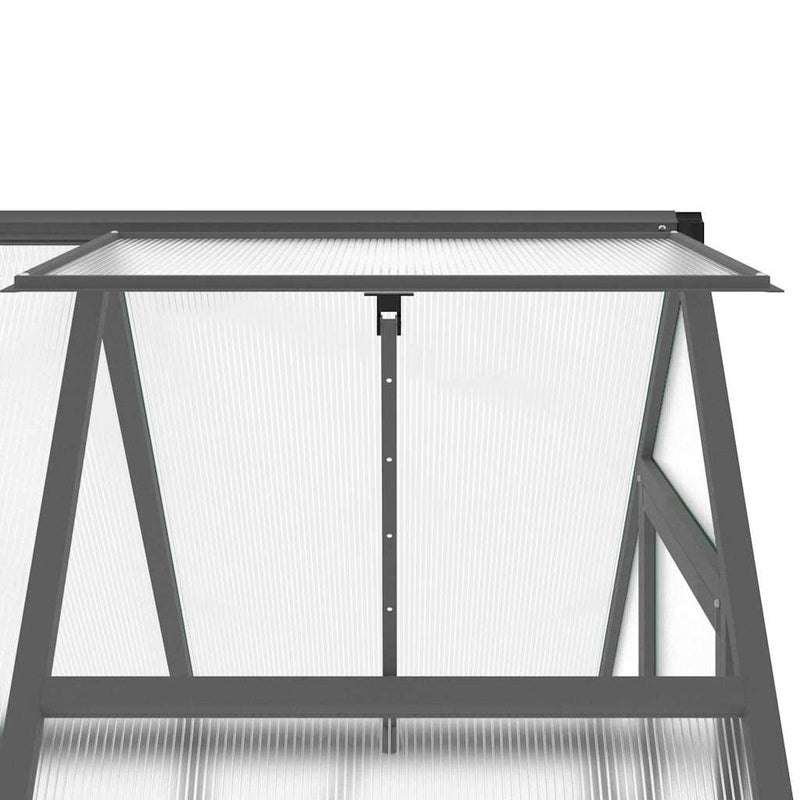 vidaXL antracitszürke alumínium melegház alapvázzal 169 x 114 x 195 cm