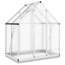 vidaXL ezüstszínű alumínium melegház alapvázzal 169 x 114 x 202 cm