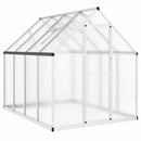 vidaXL ezüstszínű alumínium melegház alapvázzal 224 x 169 x 195 cm
