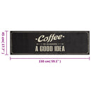 vidaXL kávé feliratos mosható bársony konyhaszőnyeg 45 x 150 cm