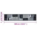 vidaXL szürke bor mintás mosható bársony konyhaszőnyeg 60x300cm