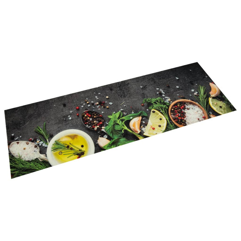 vidaXL mosható fűszermintás bársony konyhaszőnyeg 60x180 cm