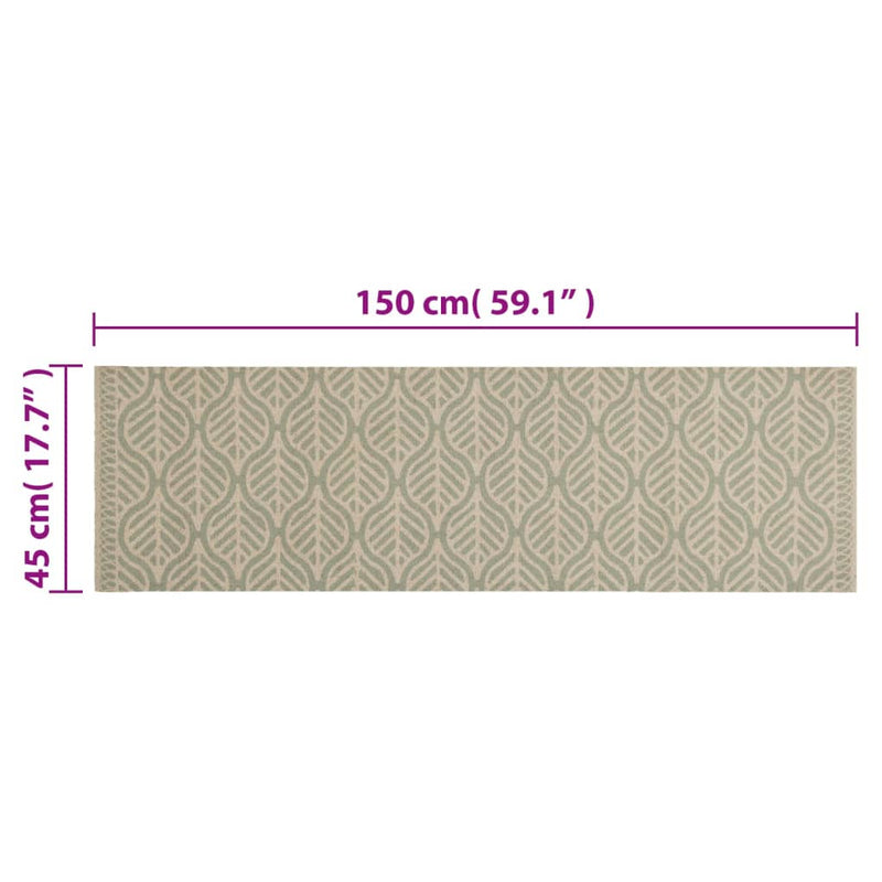 vidaXL mosható levélmintás bársony konyhaszőnyeg 45 x 150 cm