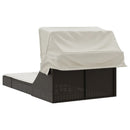 vidaXL barna polyrattan dupla napozóágy tetővel és párnával