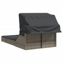 vidaXL szürke polyrattan dupla napozóágy tetővel és párnával