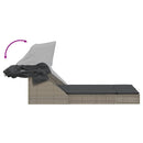 vidaXL szürke polyrattan dupla napozóágy tetővel és párnával