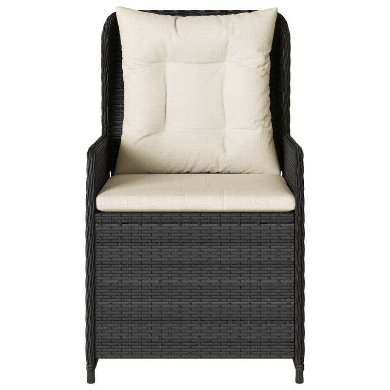 vidaXL 2 db fekete polyrattan dönthető kerti szék