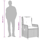 vidaXL 2 db fekete polyrattan dönthető kerti szék