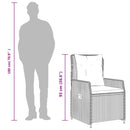 vidaXL 2 db barna polyrattan dönthető kerti szék