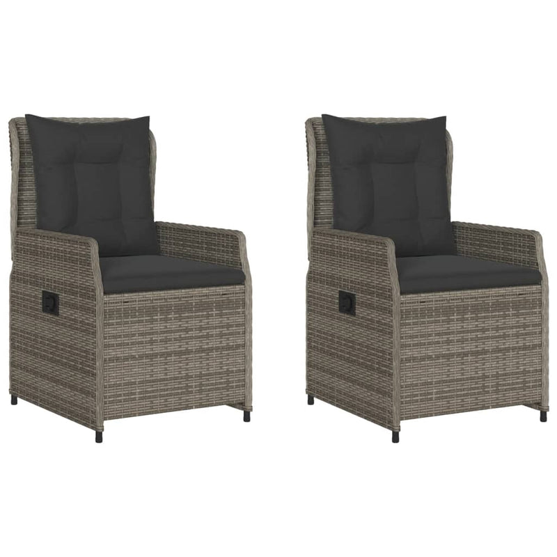 vidaXL 2 db szürke polyrattan dönthető kerti szék