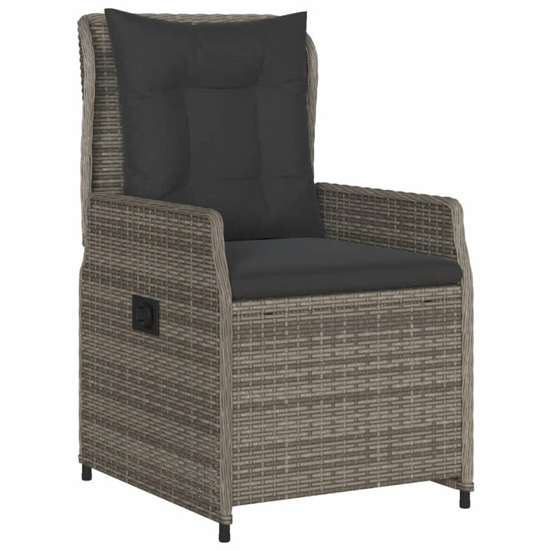 vidaXL 2 db szürke polyrattan dönthető kerti szék