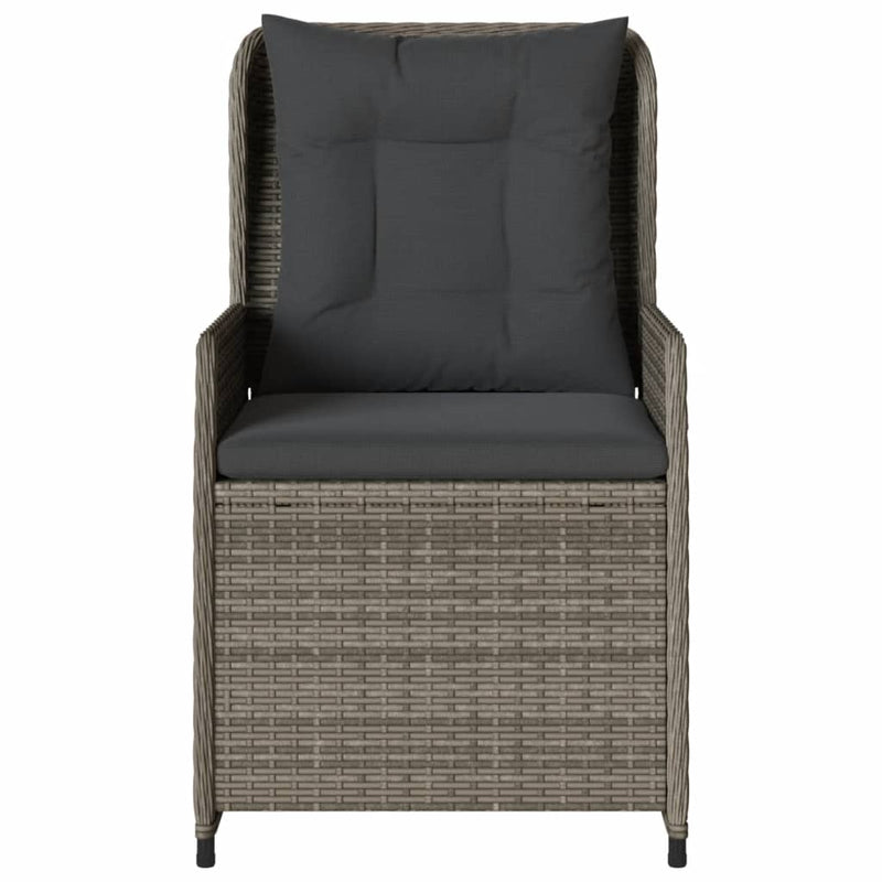 vidaXL 2 db szürke polyrattan dönthető kerti szék