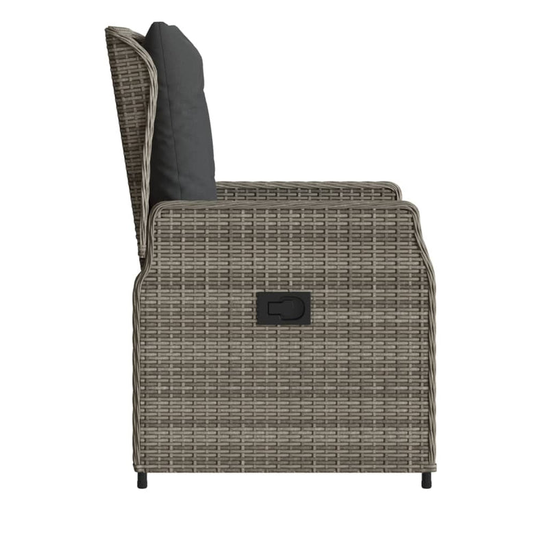 vidaXL 2 db szürke polyrattan dönthető kerti szék