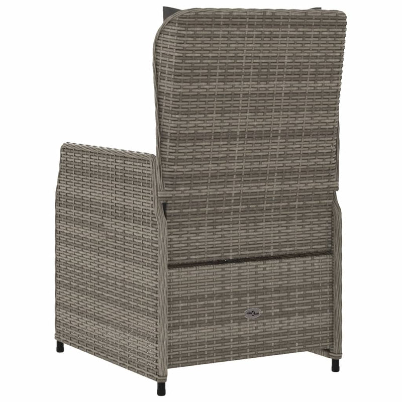 vidaXL 2 db szürke polyrattan dönthető kerti szék
