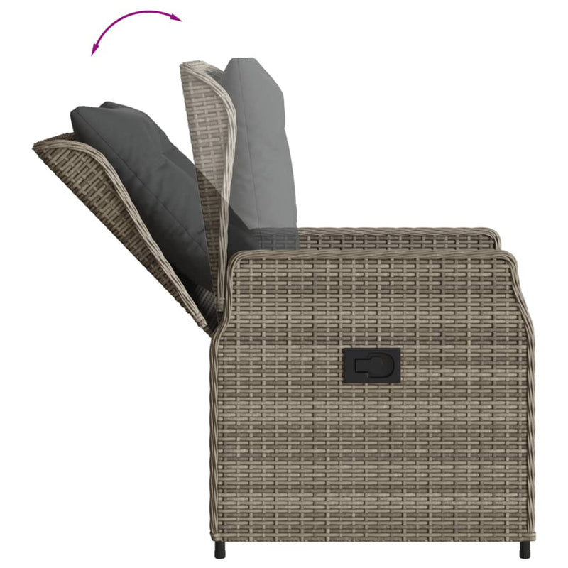 vidaXL 2 db szürke polyrattan dönthető kerti szék