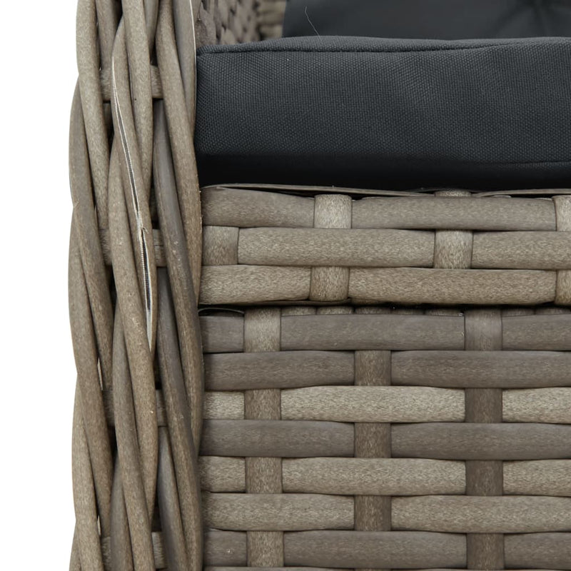 vidaXL 2 db szürke polyrattan dönthető kerti szék