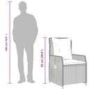 vidaXL 2 db szürke polyrattan dönthető kerti szék