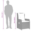 vidaXL 2 db világosszürke polyrattan dönthető kerti szék