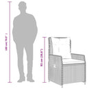 vidaXL 2 db barna polyrattan dönthető kerti szék