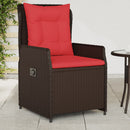 vidaXL 2 db barna polyrattan dönthető kerti szék