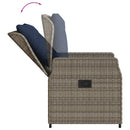 vidaXL 2 db szürke polyrattan dönthető kerti szék