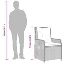vidaXL 2 db szürke polyrattan dönthető kerti szék