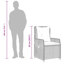 vidaXL 2 db fekete polyrattan dönthető kerti szék