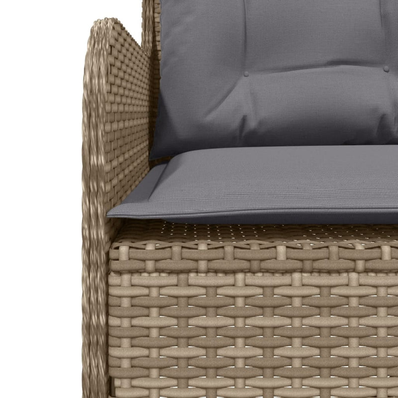 vidaXL bézs polyrattan L-alakú kerti kanapé párnákkal