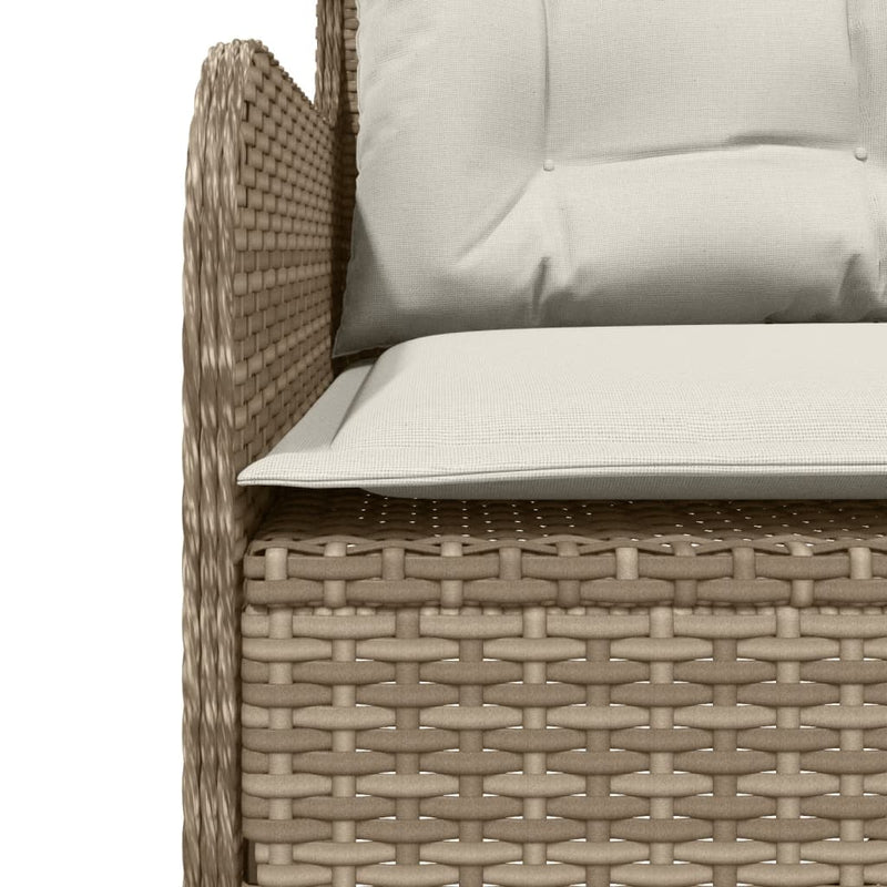 vidaXL bézs polyrattan L-alakú kerti kanapé párnákkal