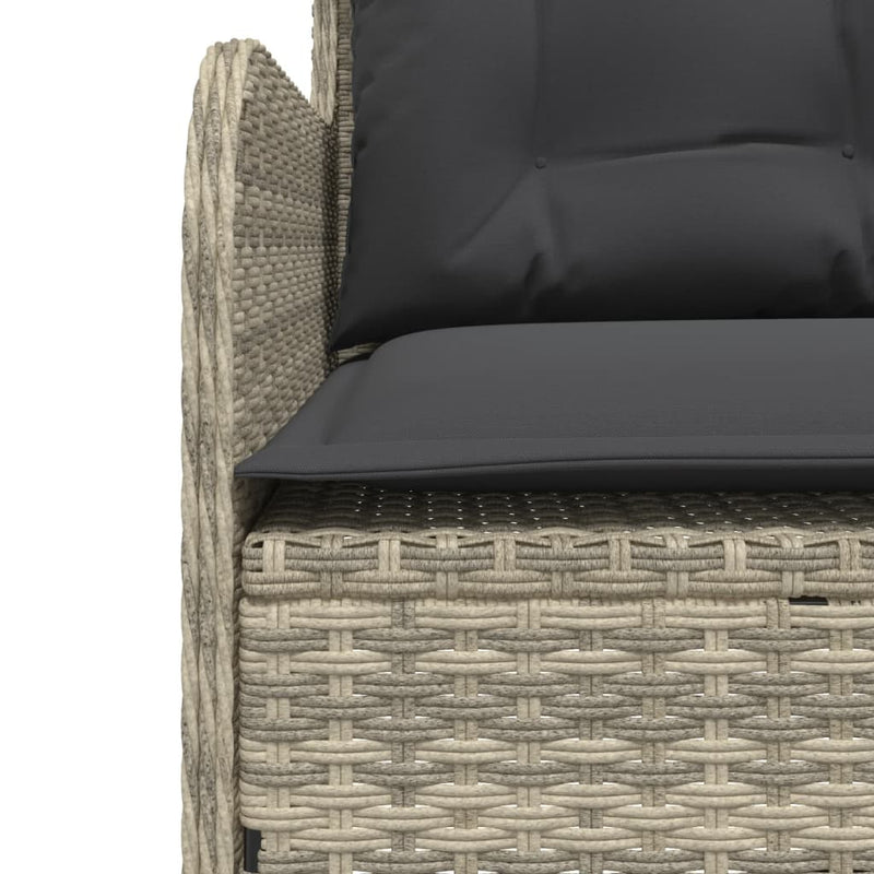 vidaXL világosszürke polyrattan L-alakú kerti kanapé párnákkal