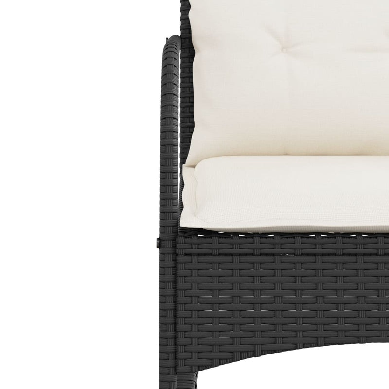 vidaXL fekete polyrattan kerti hintaszék párnákkal