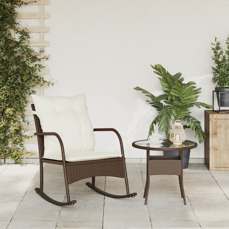 vidaXL barna polyrattan kerti hintaszék párnákkal