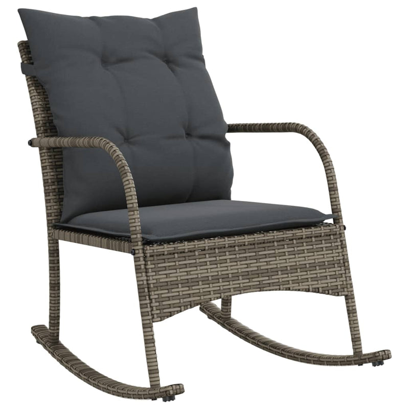 vidaXL szürke polyrattan kerti hintaszék párnával